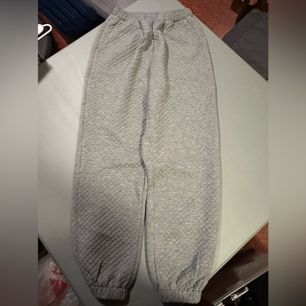 Kittenish Savage Not Sorry Grey Quilted Joggers